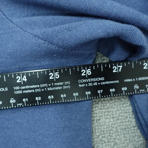 Club Room Polo Shirt Men's Size 2XL Solid Blue Long Sleeve Collared Cotton - Picture 4 of 7